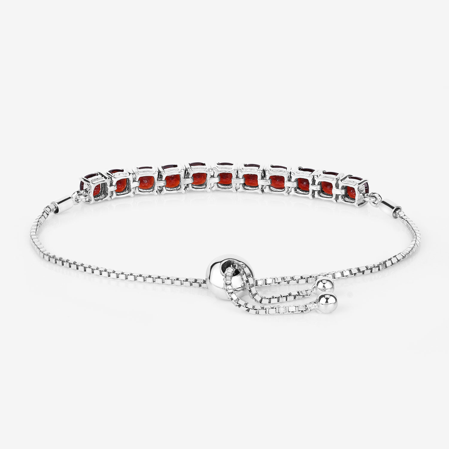 7.37 Carat Genuine Garnet .925 Sterling Silver Bracelet