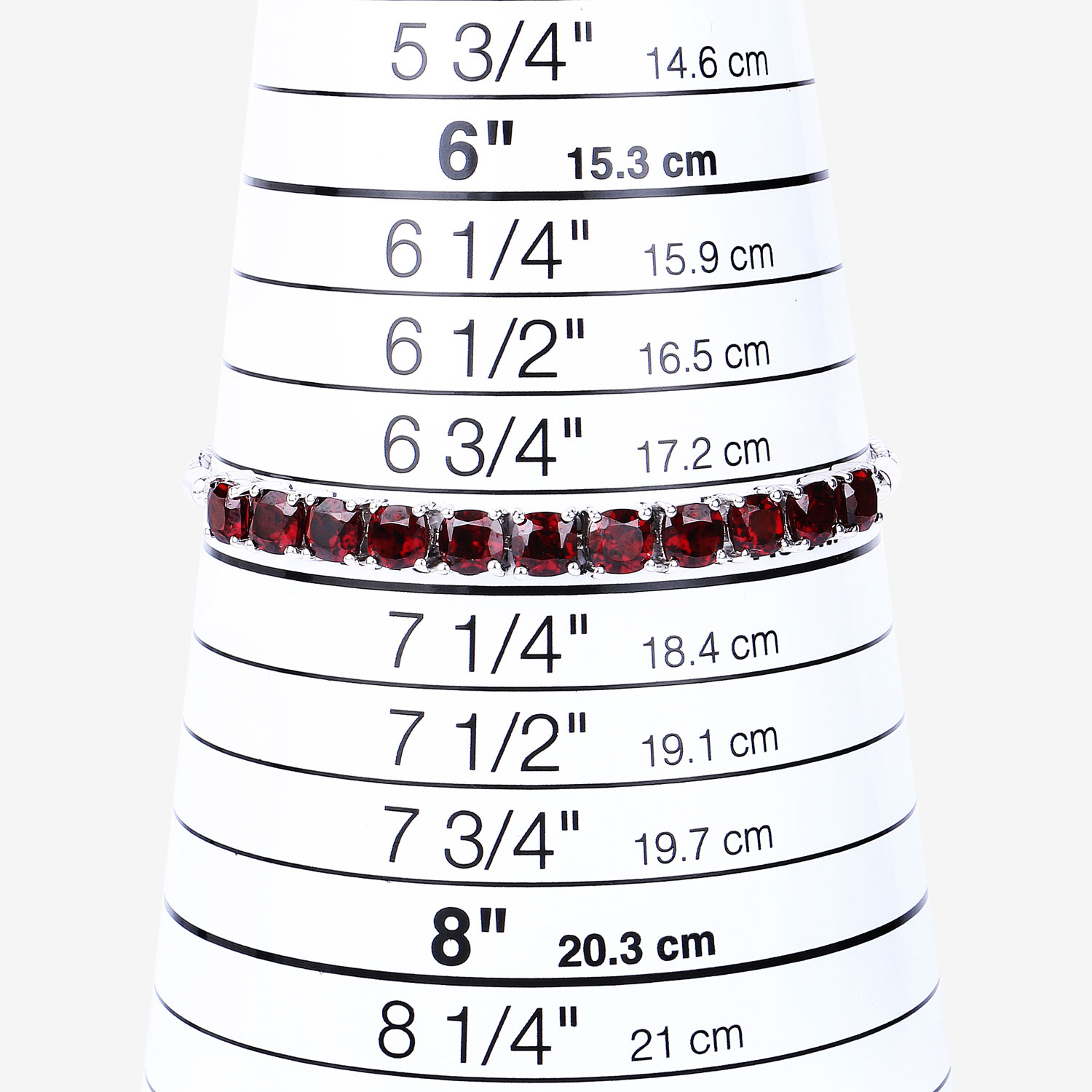 7.37 Carat Genuine Garnet .925 Sterling Silver Bracelet