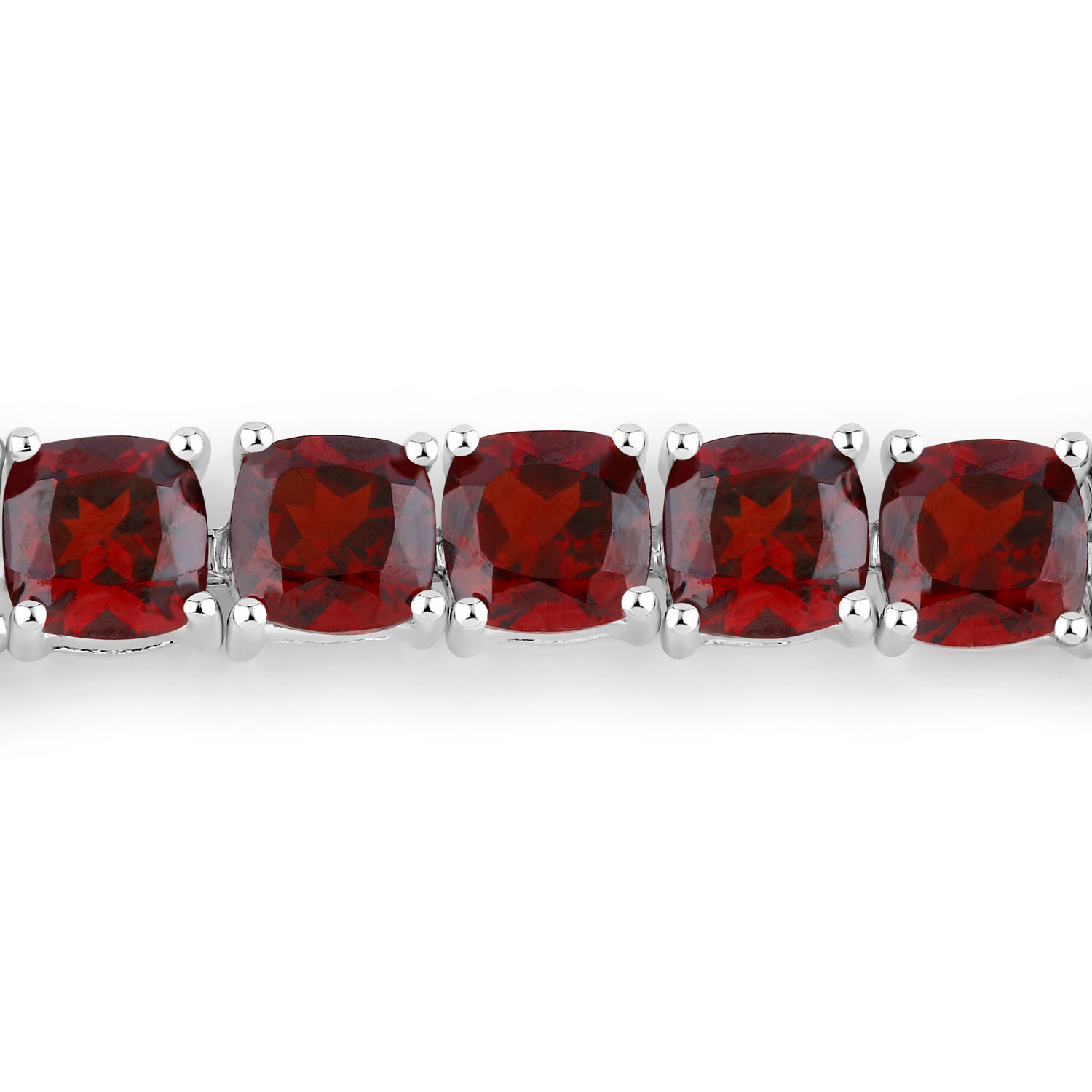 7.37 Carat Genuine Garnet .925 Sterling Silver Bracelet
