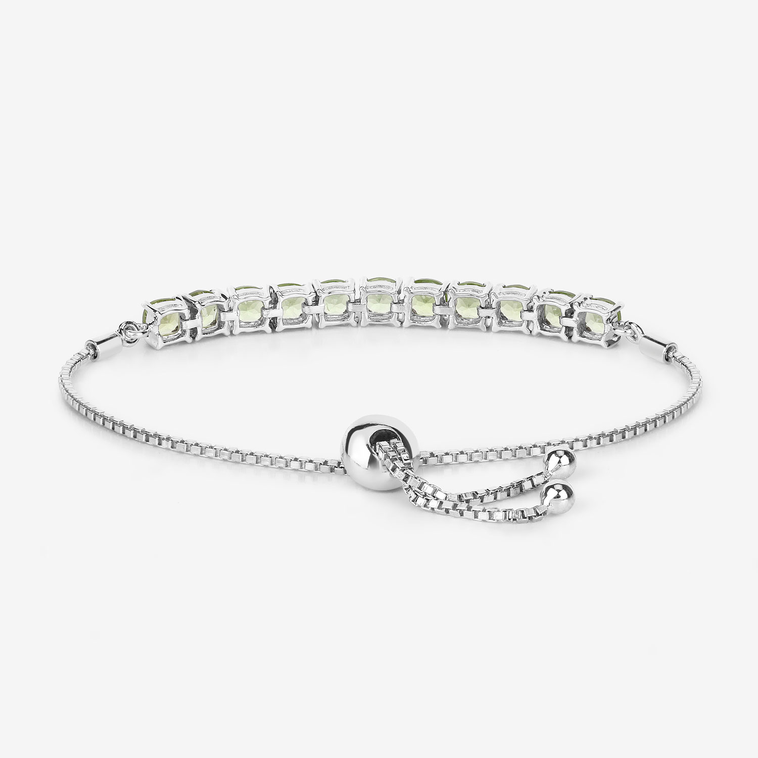 6.05 Carat Genuine Peridot .925 Sterling Silver Bracelet