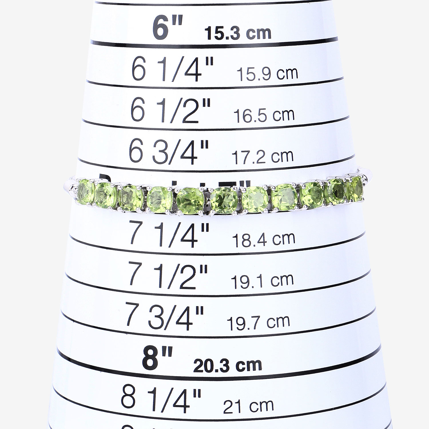 6.05 Carat Genuine Peridot .925 Sterling Silver Bracelet