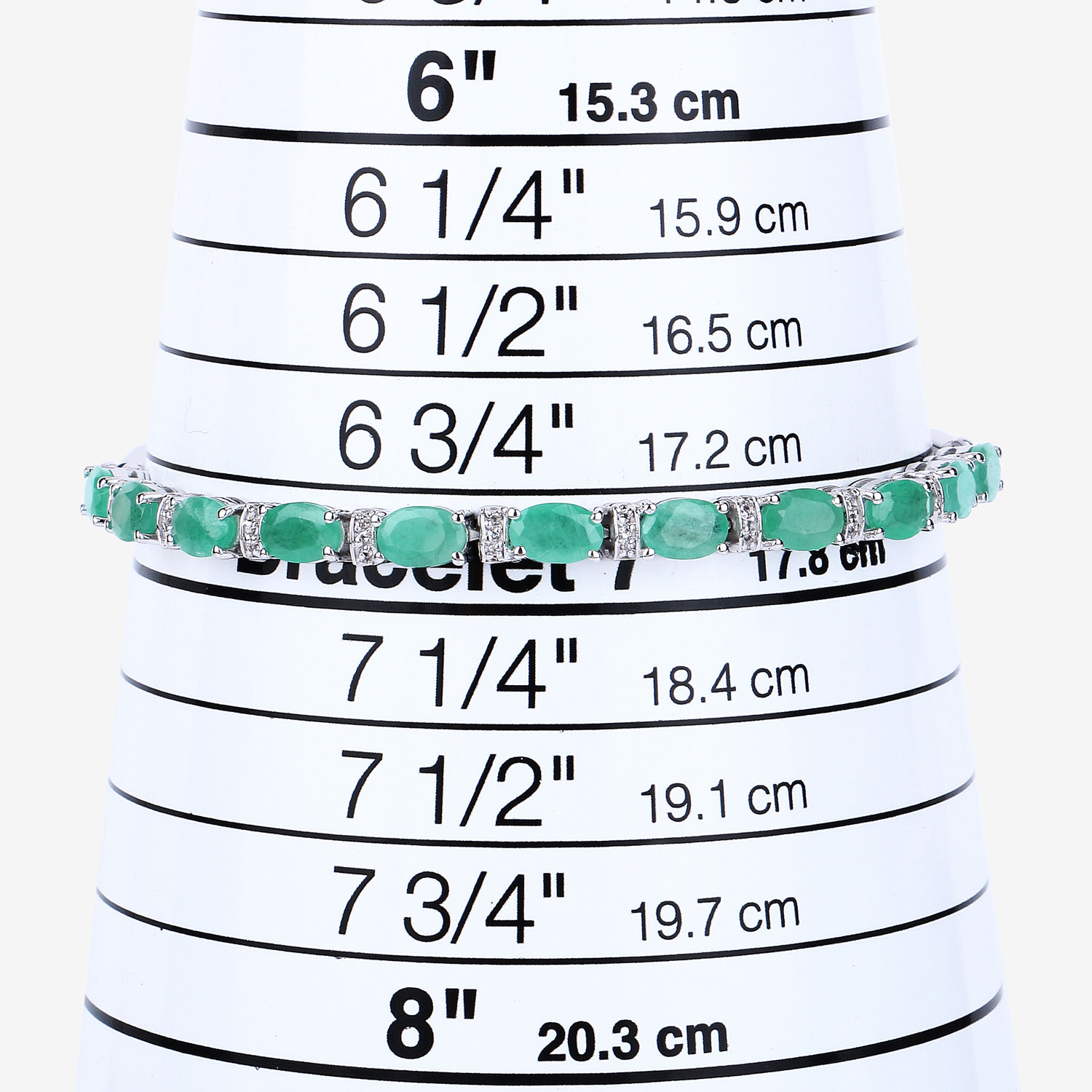 4.98 Carat Genuine Emerald and White Topaz .925 Sterling Silver Bracelet