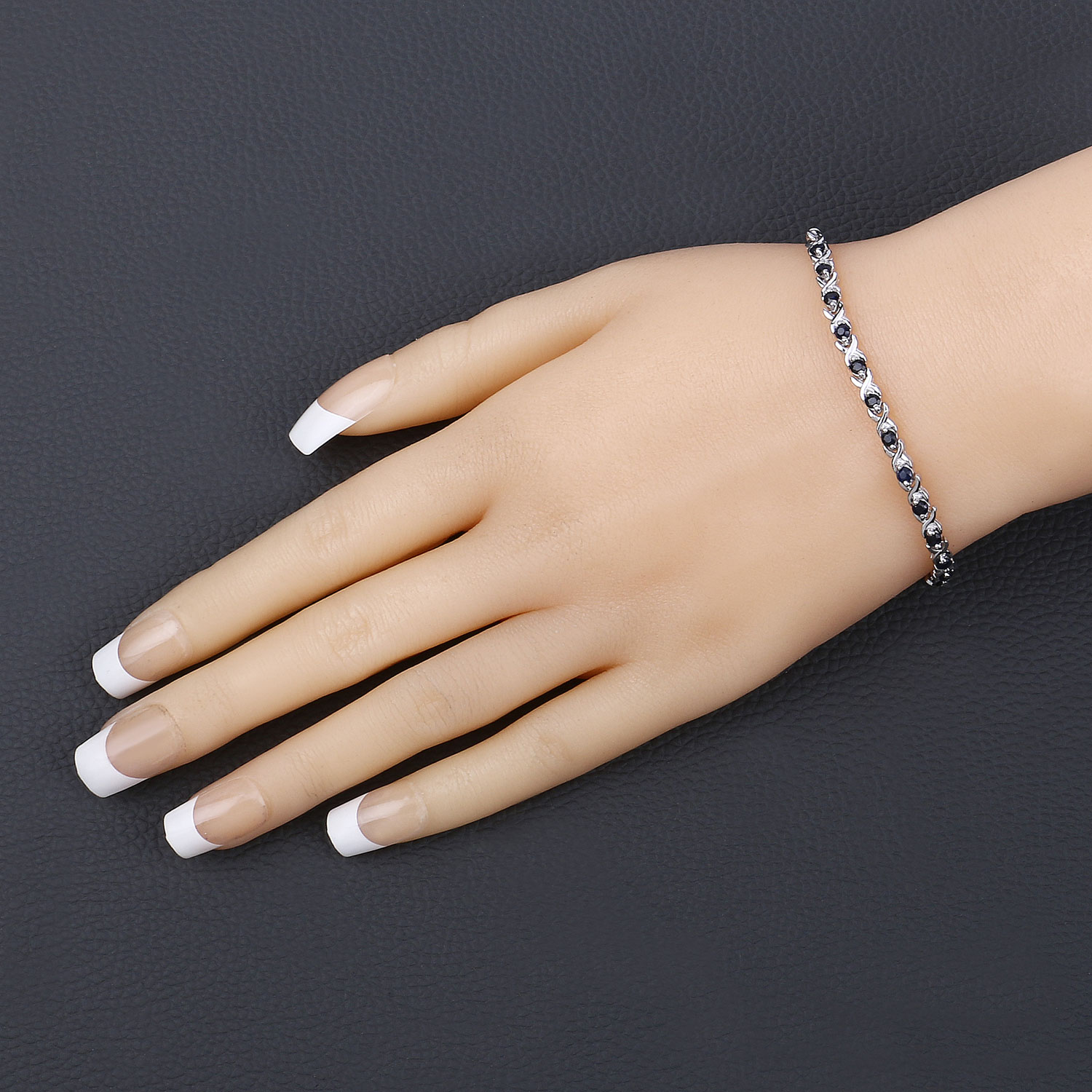 0.88 Carat Genuine Blue Sapphire .925 Sterling Silver Bracelet