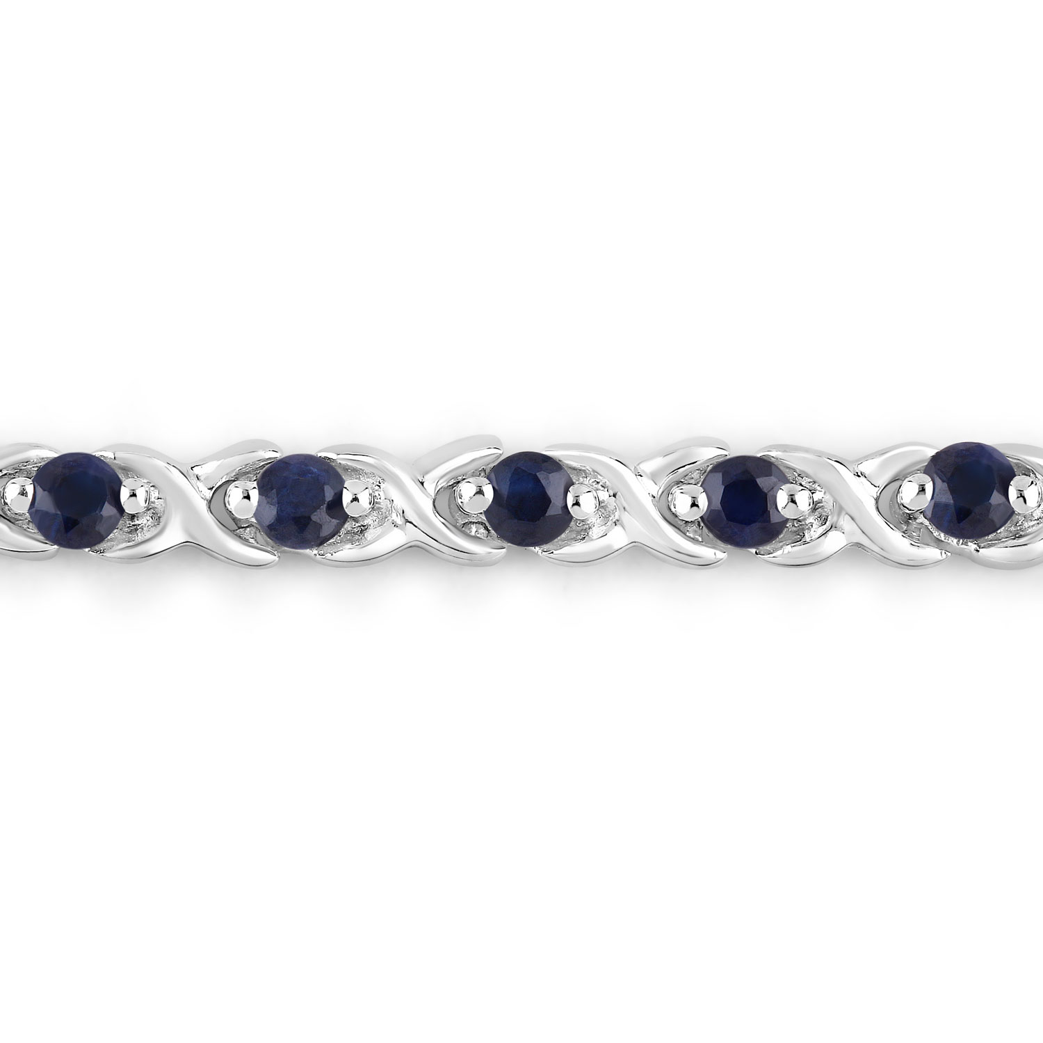 0.88 Carat Genuine Blue Sapphire .925 Sterling Silver Bracelet