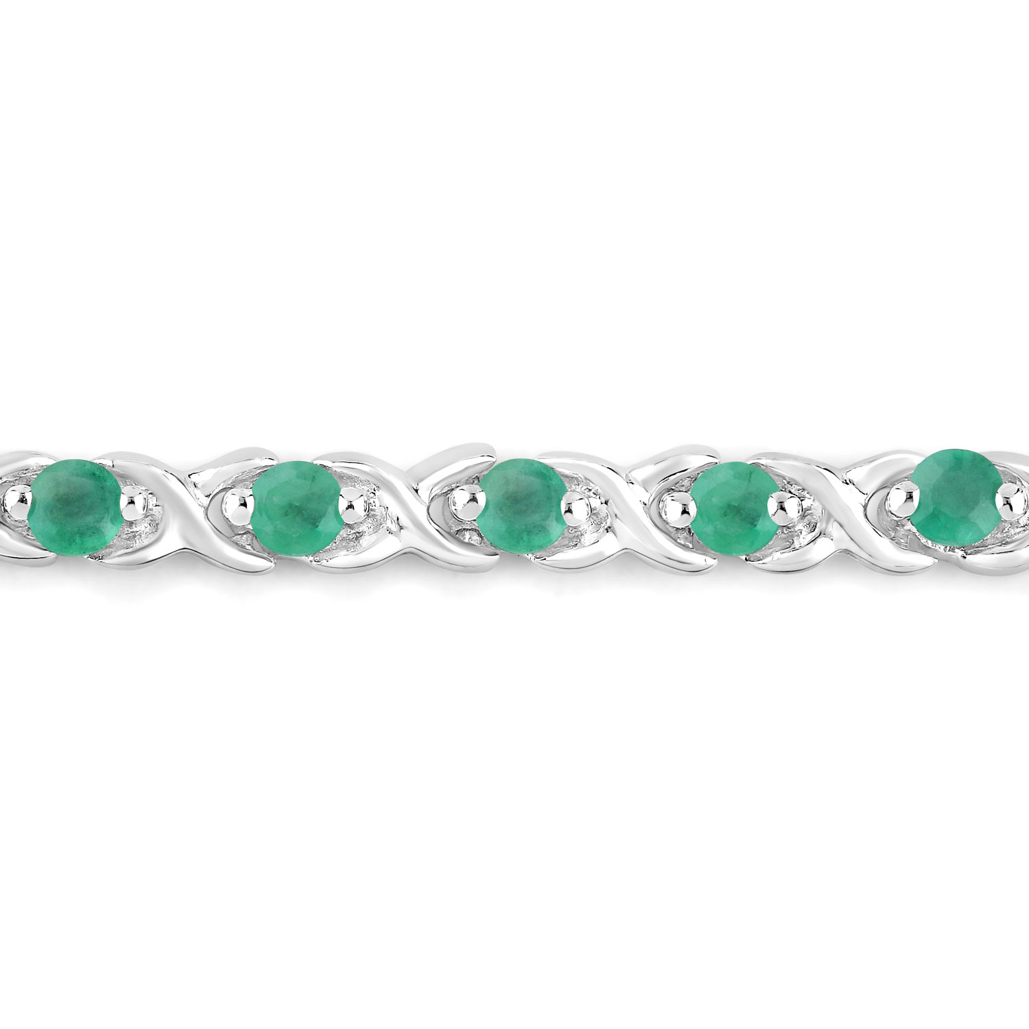 0.72 Carat Genuine Emerald .925 Sterling Silver Bracelet
