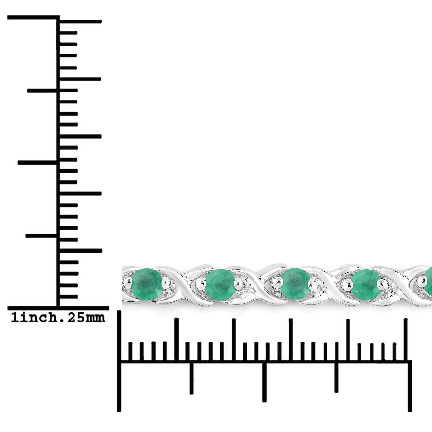 0.72 Carat Genuine Emerald .925 Sterling Silver Bracelet