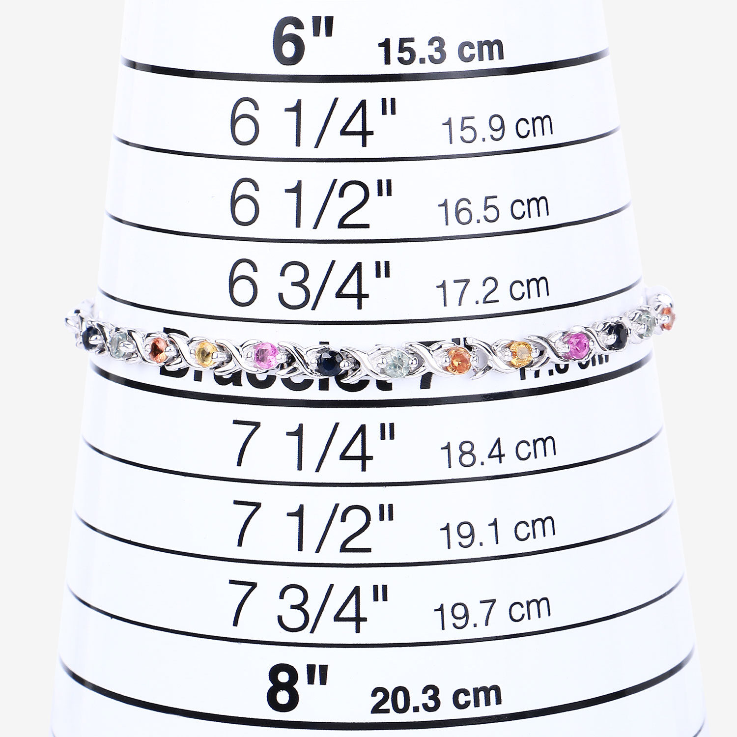 0.88 Carat Genuine Multi Sapphire .925 Sterling Silver Bracelet