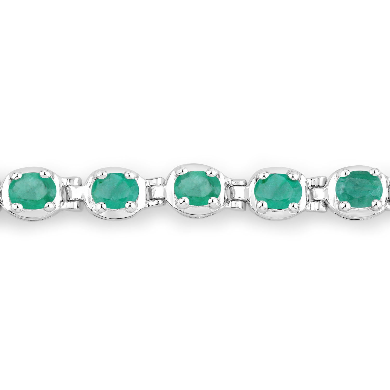 1.26 Carat Genuine Emerald .925 Sterling Silver Bracelet