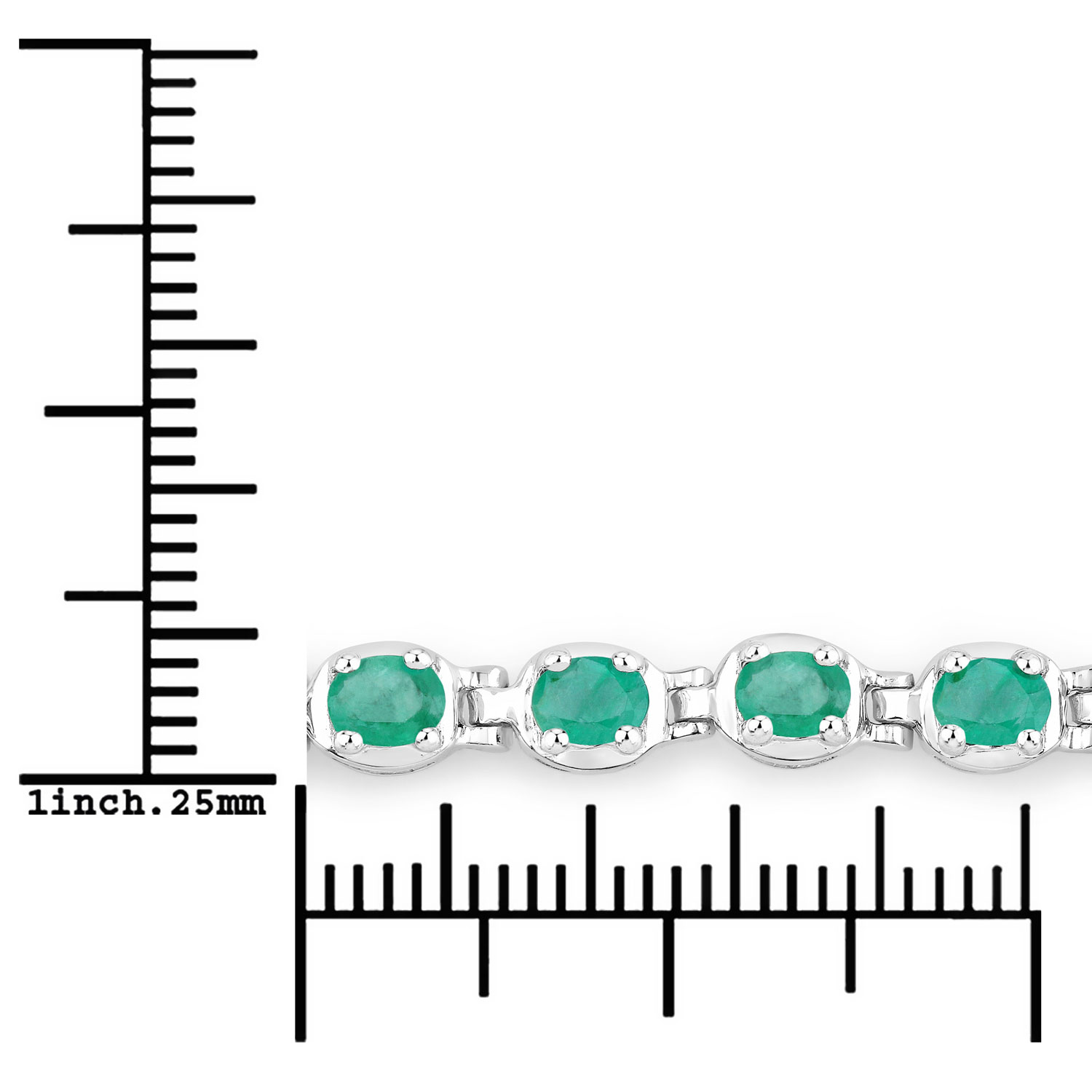 1.26 Carat Genuine Emerald .925 Sterling Silver Bracelet