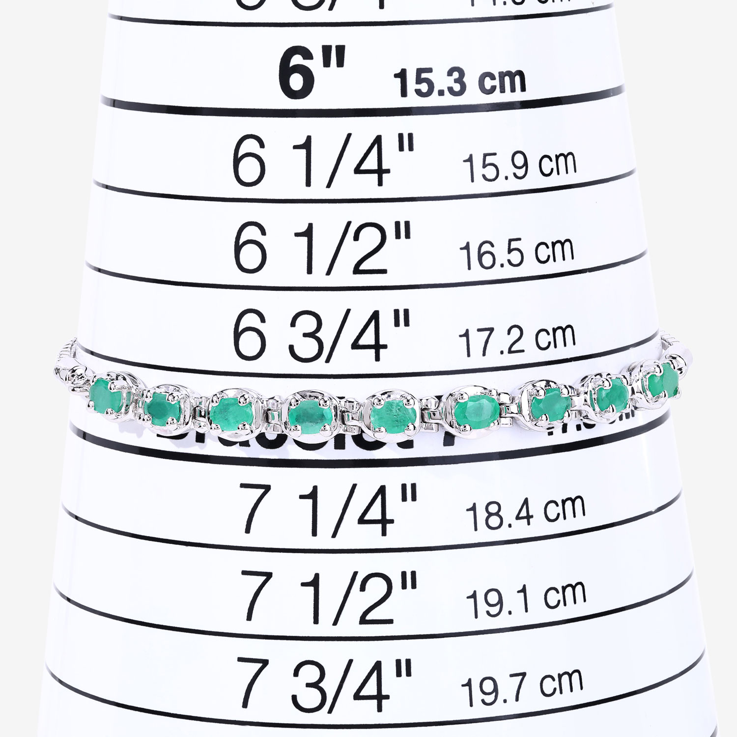 1.26 Carat Genuine Emerald .925 Sterling Silver Bracelet