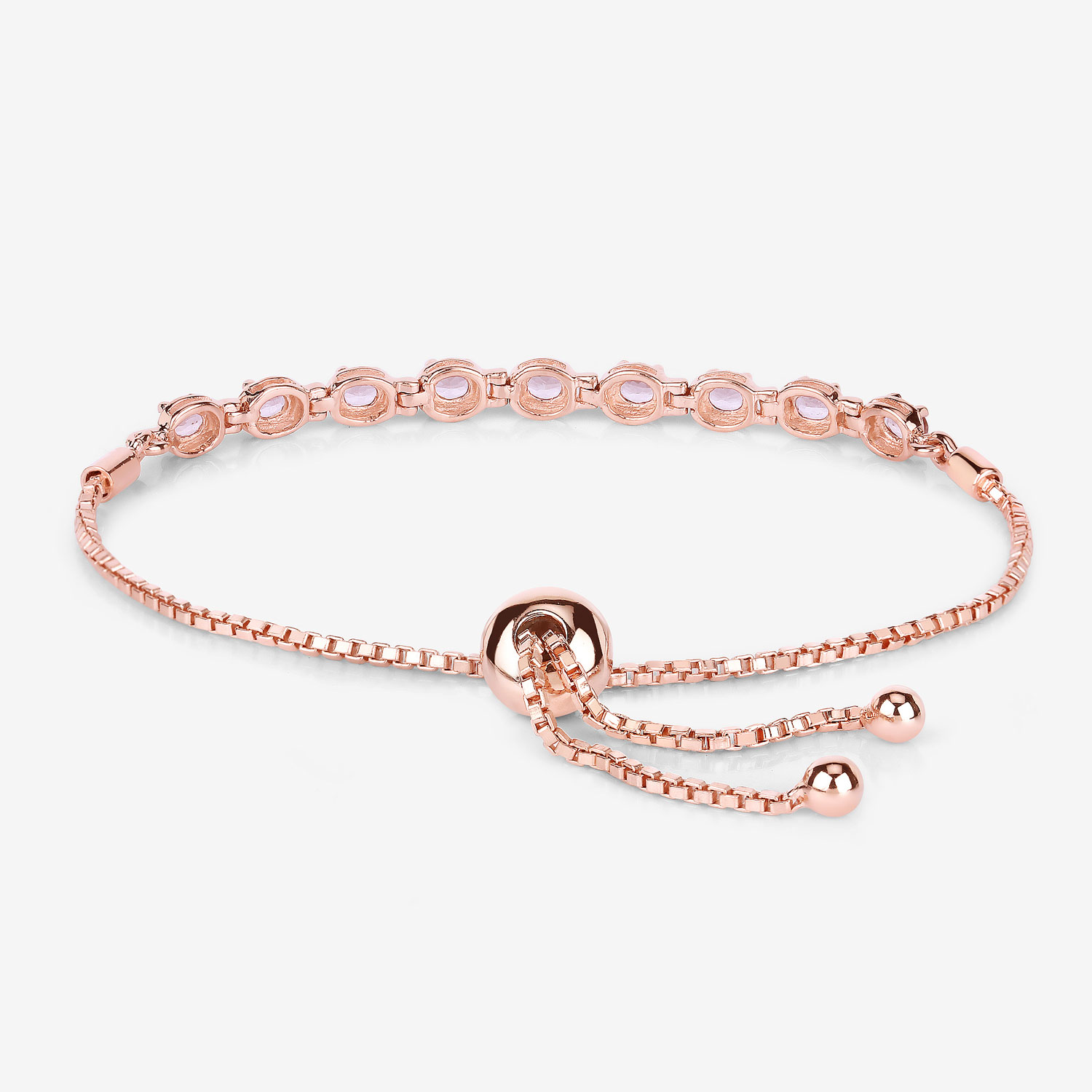 1.35 Carat Genuine Morganite .925 Sterling Silver Bracelet
