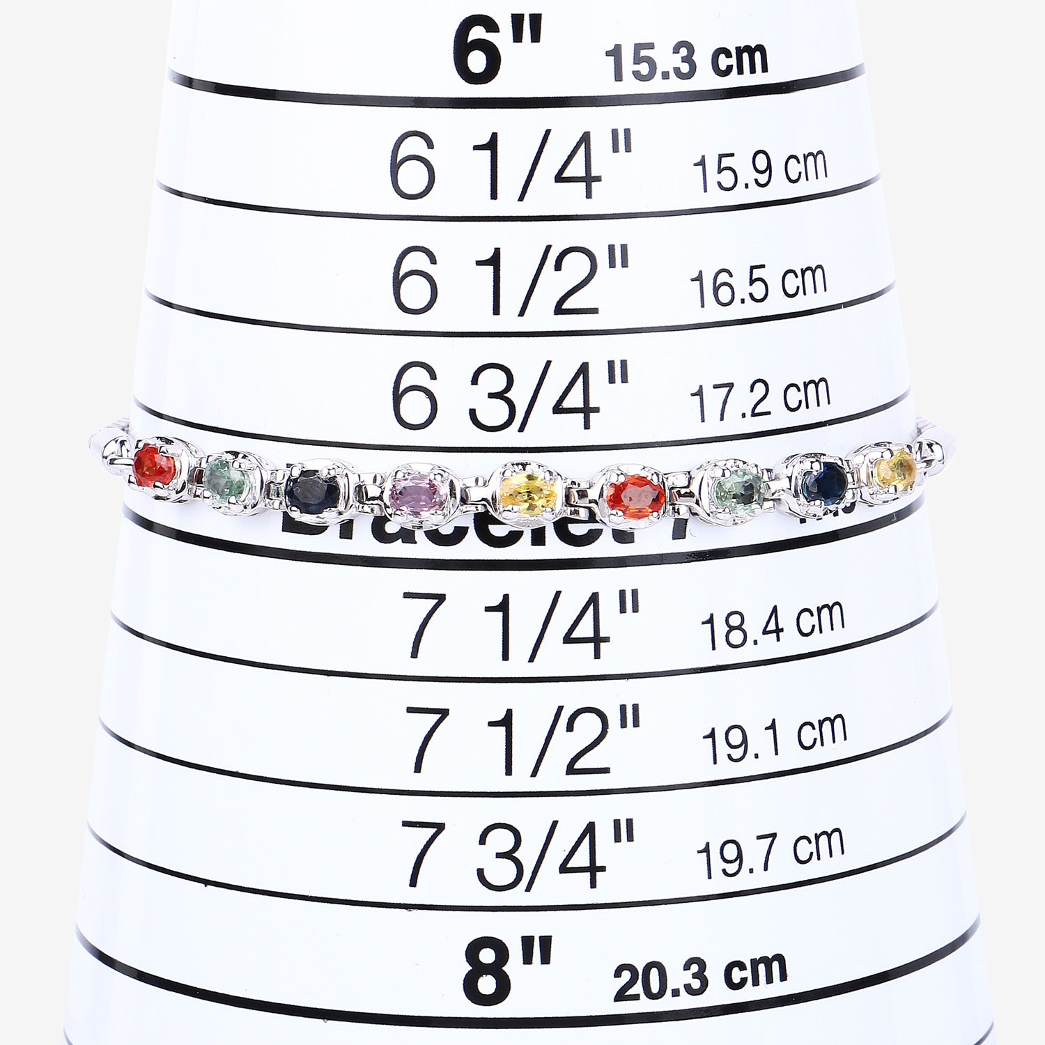 1.80 Carat Genuine Multi Sapphire .925 Sterling Silver Bracelet