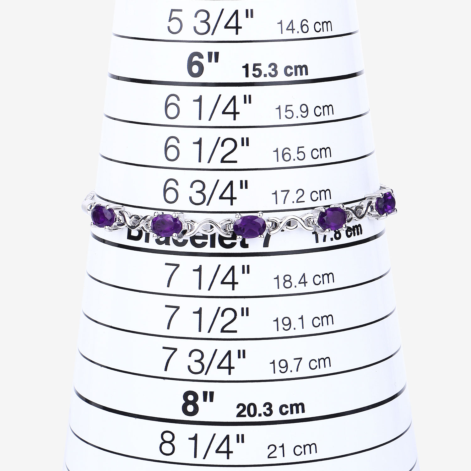 1.90 Carat Genuine Amethyst .925 Sterling Silver Bracelet