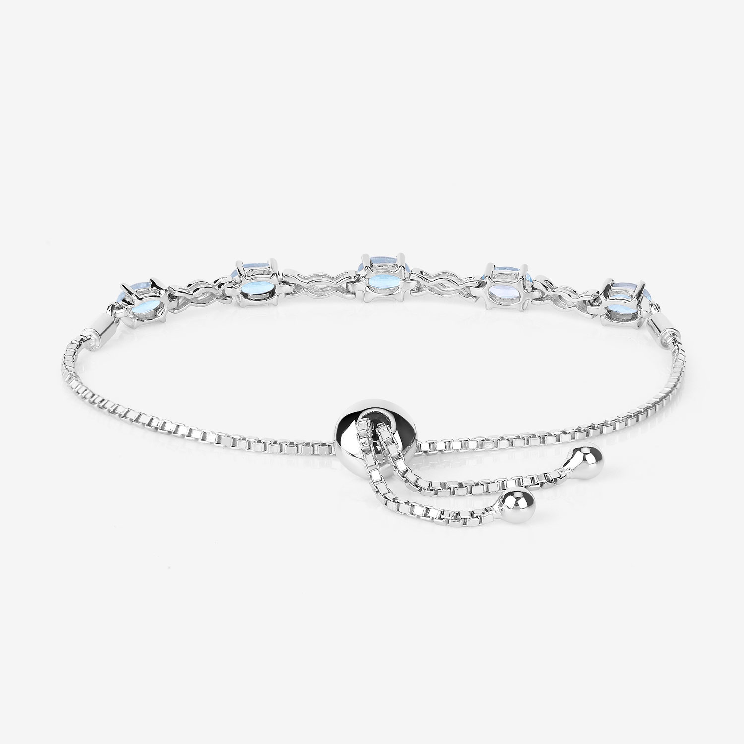 2.55 Carat Genuine Blue Topaz .925 Sterling Silver Bracelet