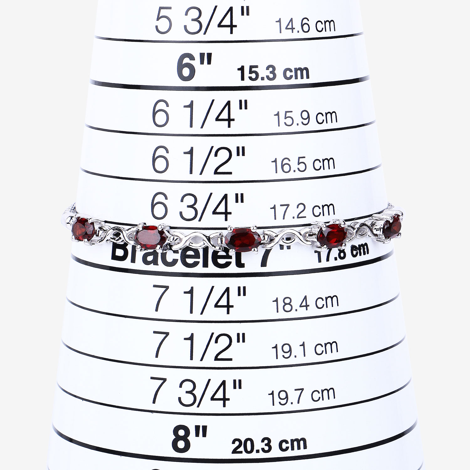 2.55 Carat Genuine Garnet .925 Sterling Silver Bracelet