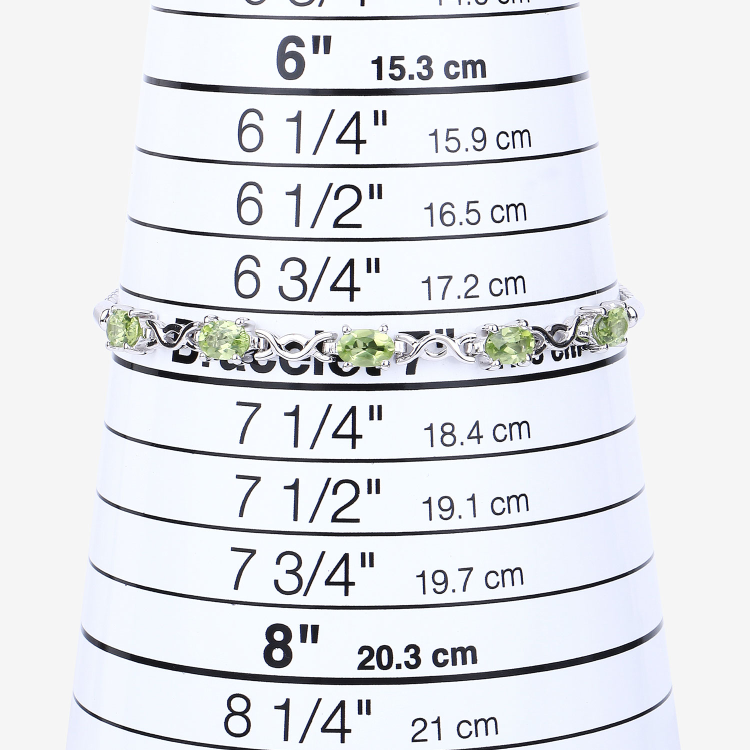 2.05 Carat Genuine Peridot .925 Sterling Silver Bracelet