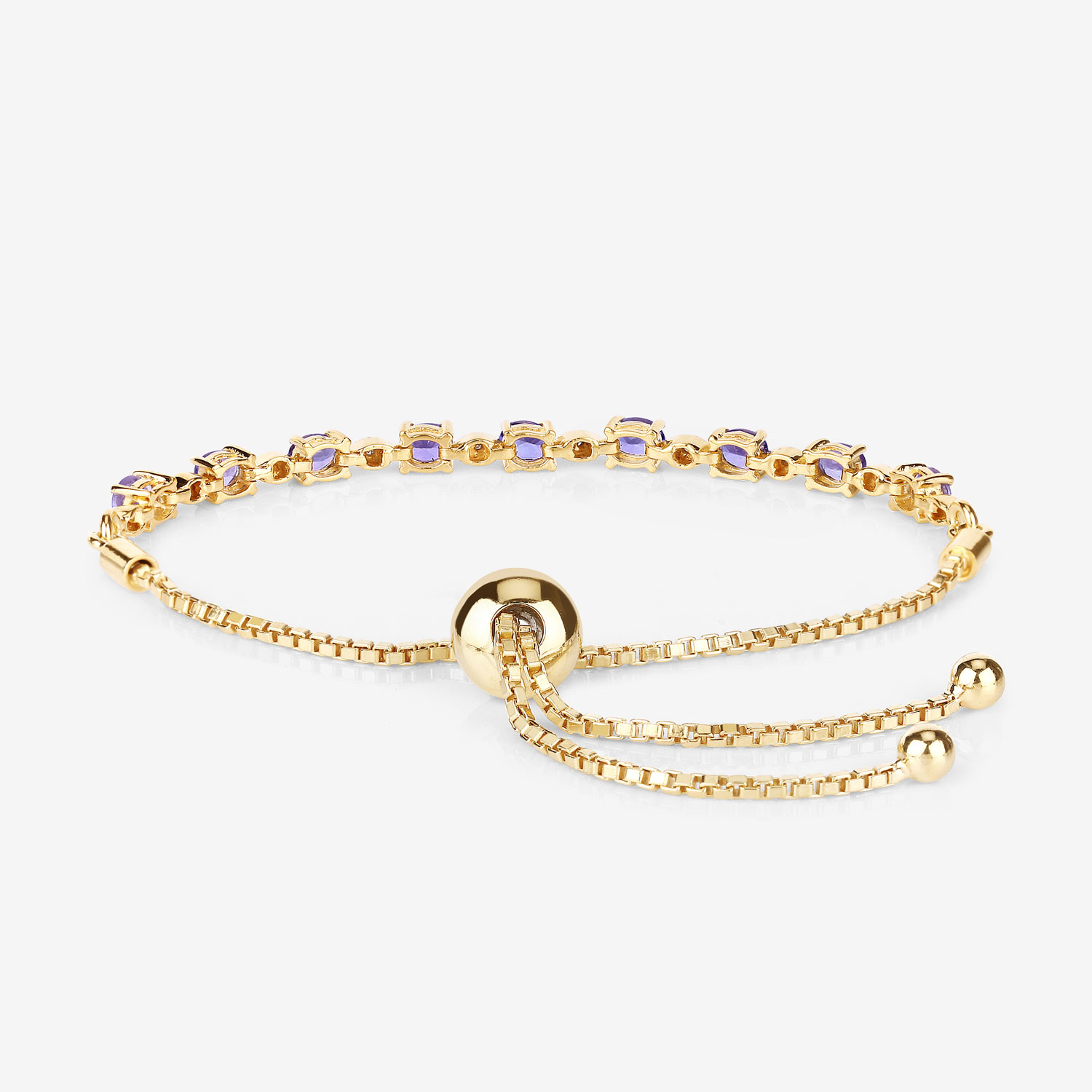 1.56 Carat Genuine Tanzanite and White Diamond .925 Sterling Silver Bracelet