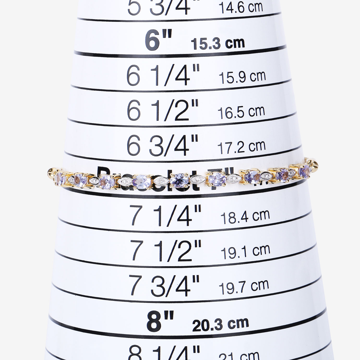 1.56 Carat Genuine Tanzanite and White Diamond .925 Sterling Silver Bracelet