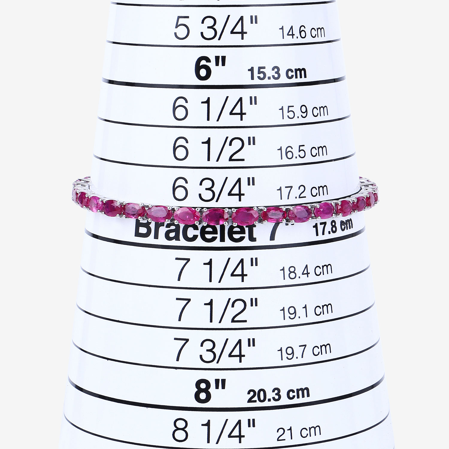 9.18 Carat Genuine Ruby 10K White Gold Bracelet