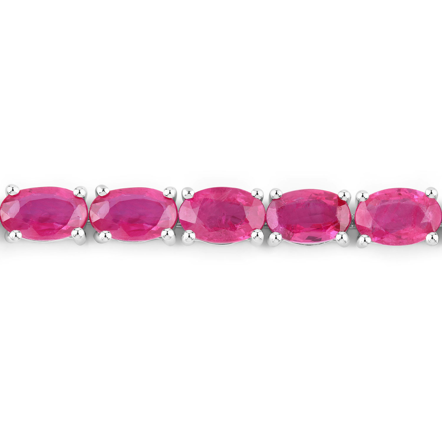 9.18 Carat Genuine Ruby 10K White Gold Bracelet