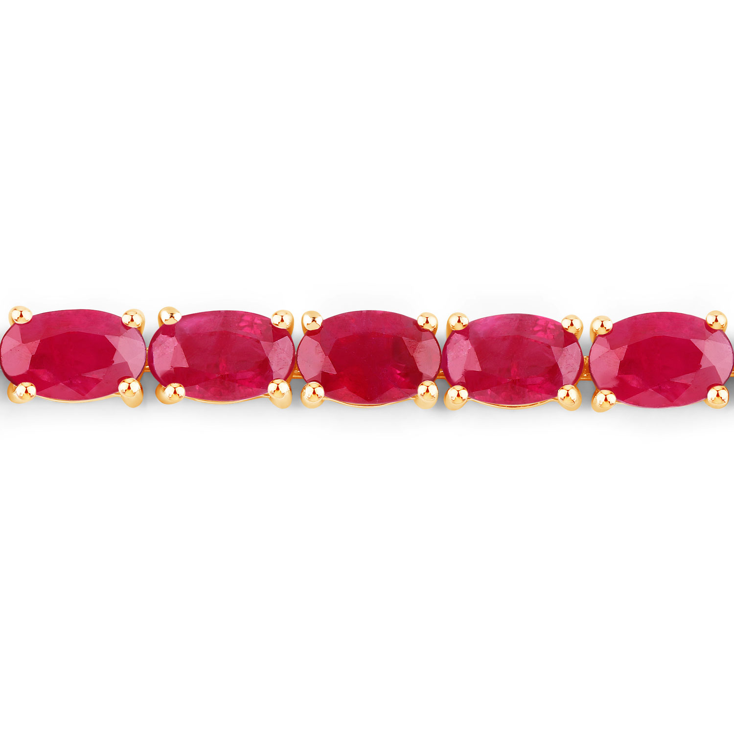 9.18 Carat Genuine Ruby 10K Yellow Gold Bracelet