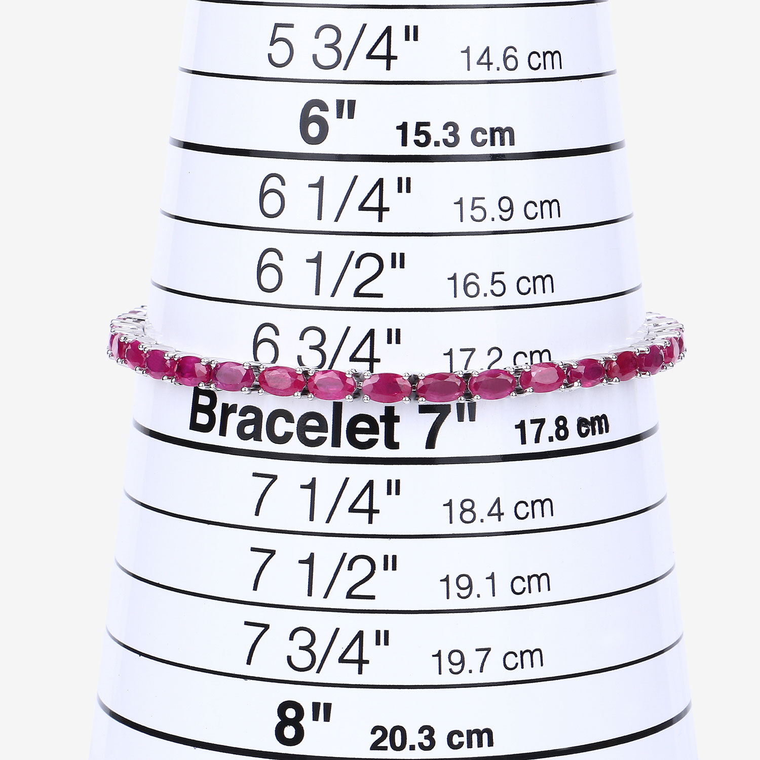 9.18 Carat Genuine Mozambique Ruby 14K White Gold Bracelet