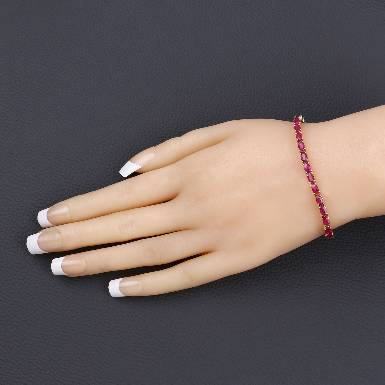 9.18 Carat Genuine Mozambique Ruby 14K Yellow Gold Bracelet