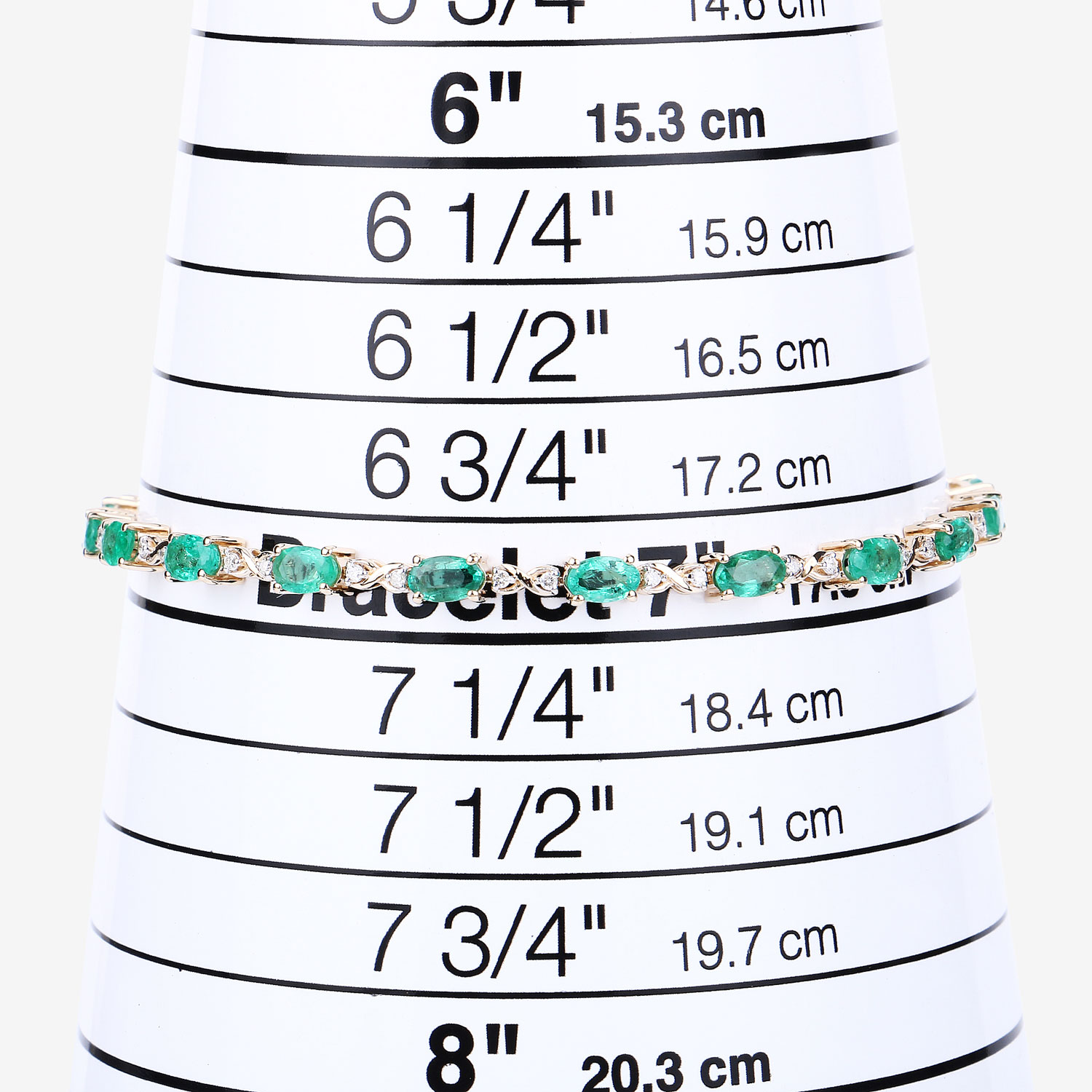 3.86 Carat Genuine Zambian Emerald and White Diamond 14K Yellow Gold Bracelet