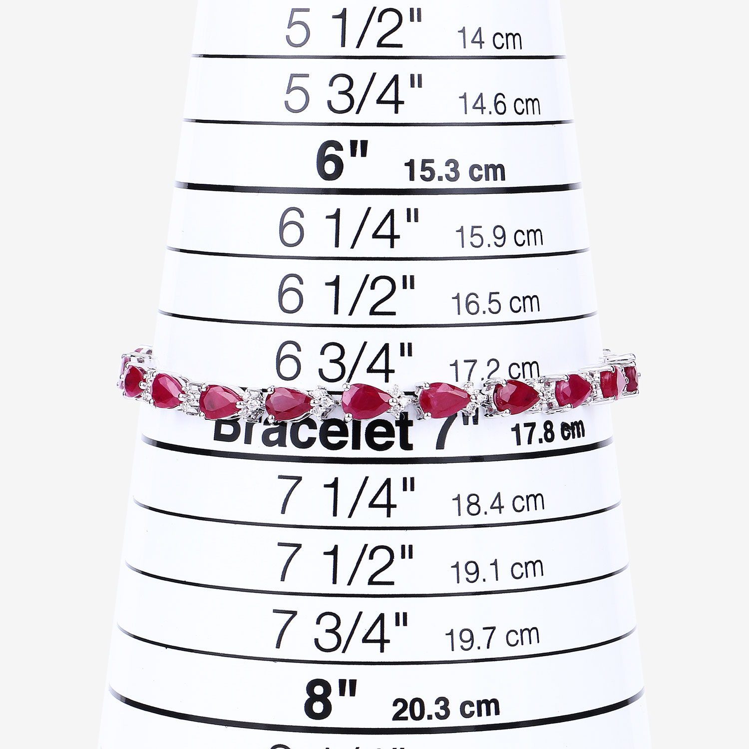 8.90 Carat Genuine Mozambique Ruby and White Diamond 14K White Gold Bracelet