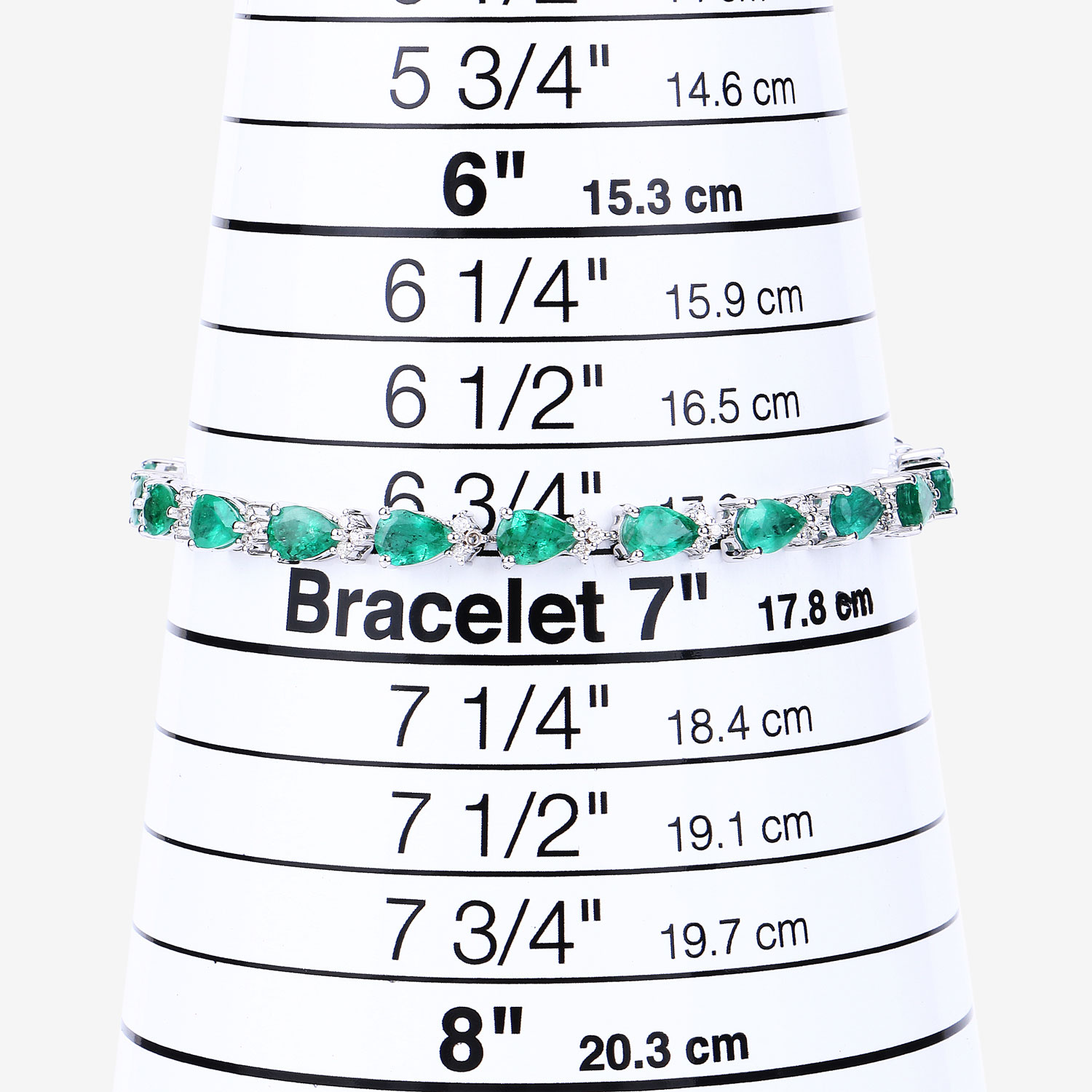 7.85 Carat Genuine Zambian Emerald and White Diamond 14K White Gold Bracelet