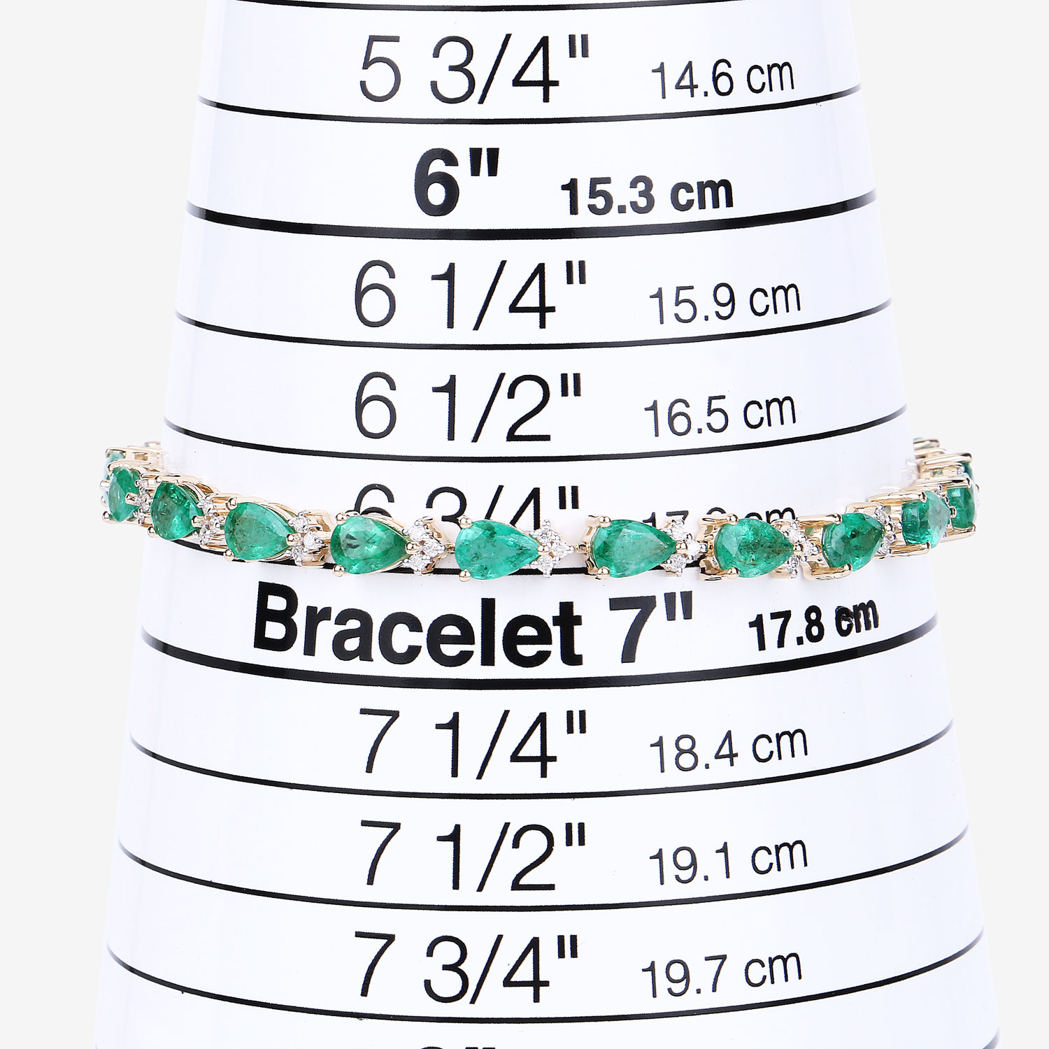 7.85 Carat Genuine Zambian Emerald and White Diamond 14K Yellow Gold Bracelet