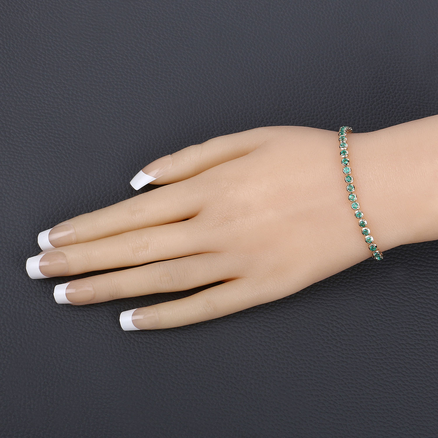 2.76 Carat Genuine Zambian Emerald 14K Yellow Gold Bracelet