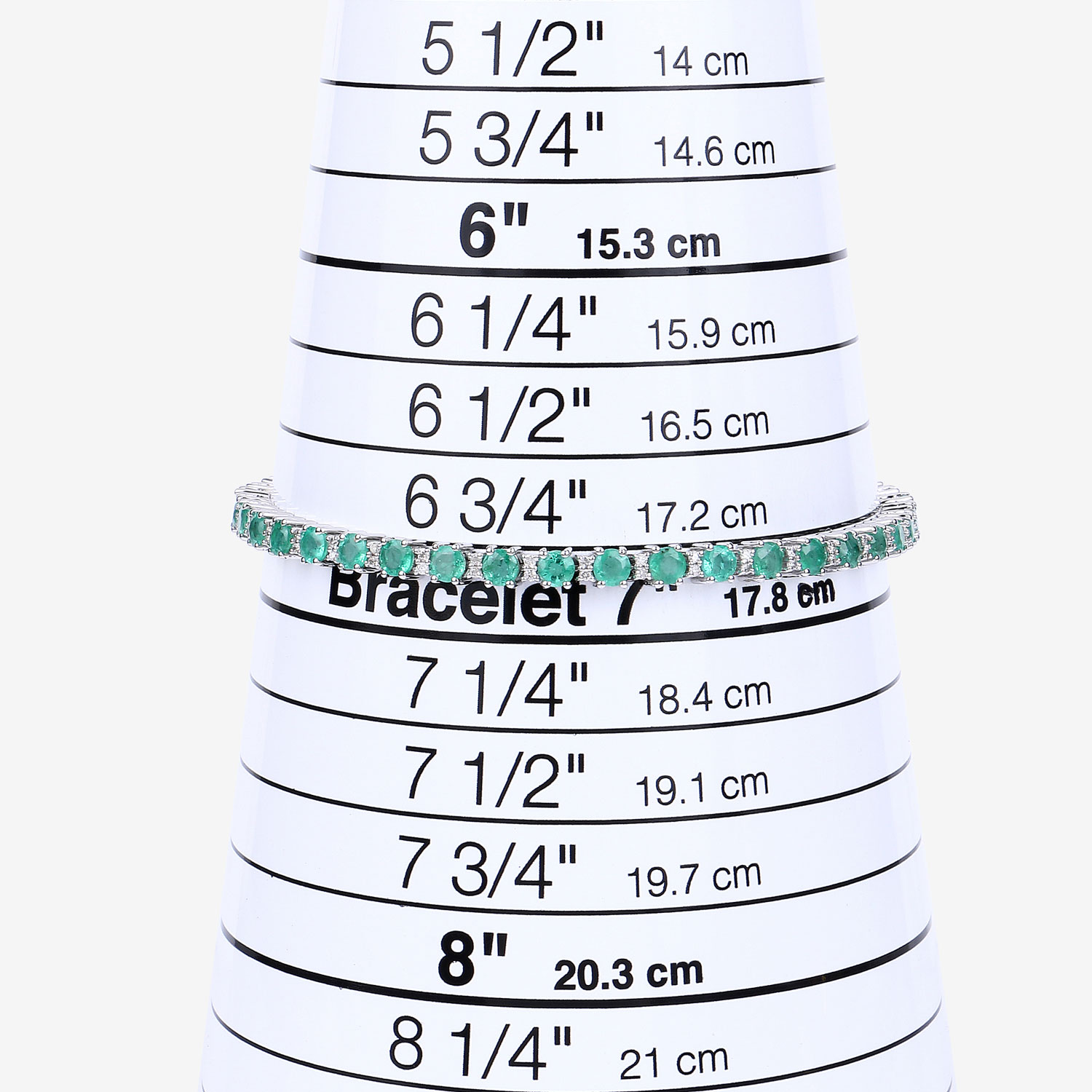 4.36 Carat Genuine Zambian Emerald and White Diamond 14K White Gold Bracelet