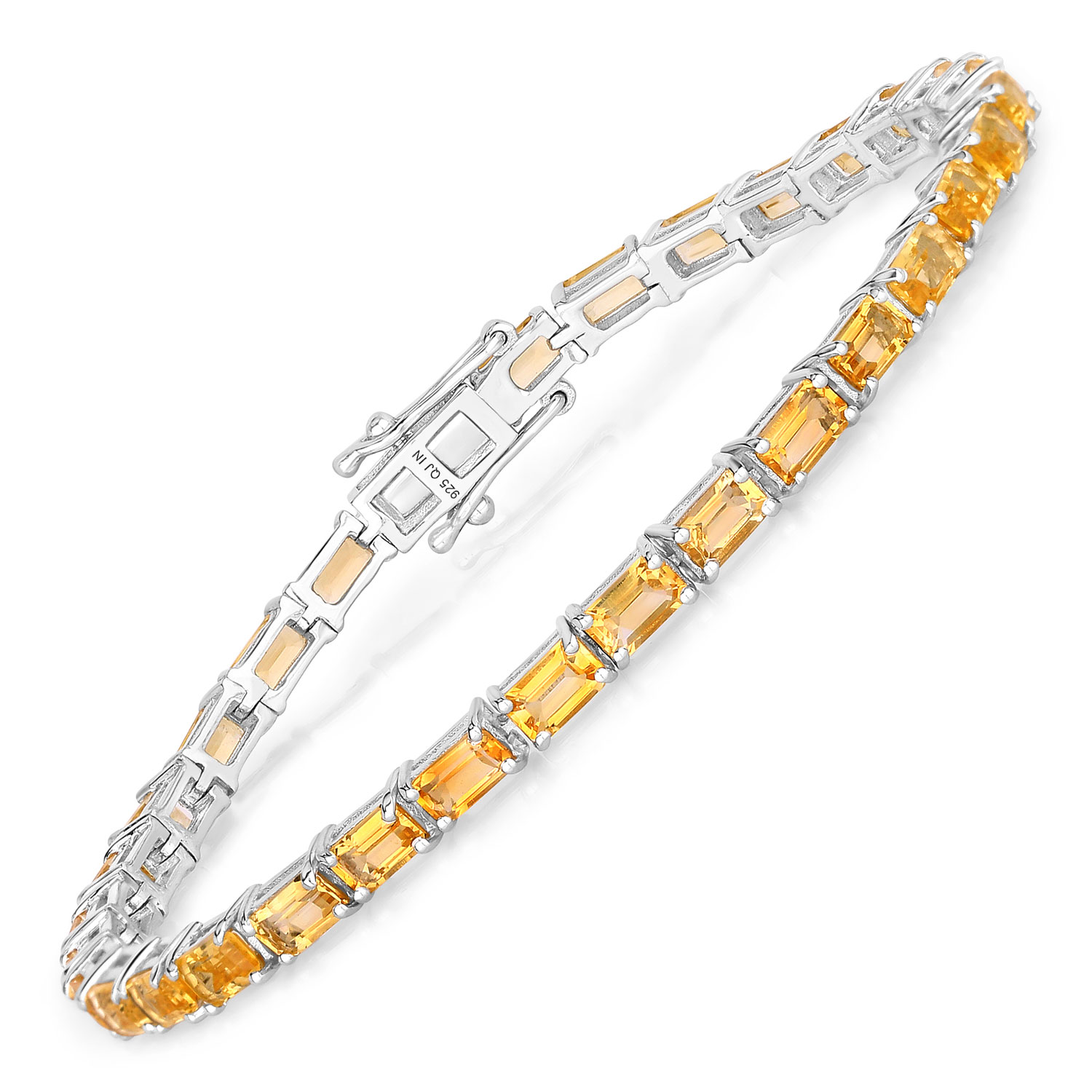 12.80 Carat Genuine Citrine .925 Sterling Silver Bracelet