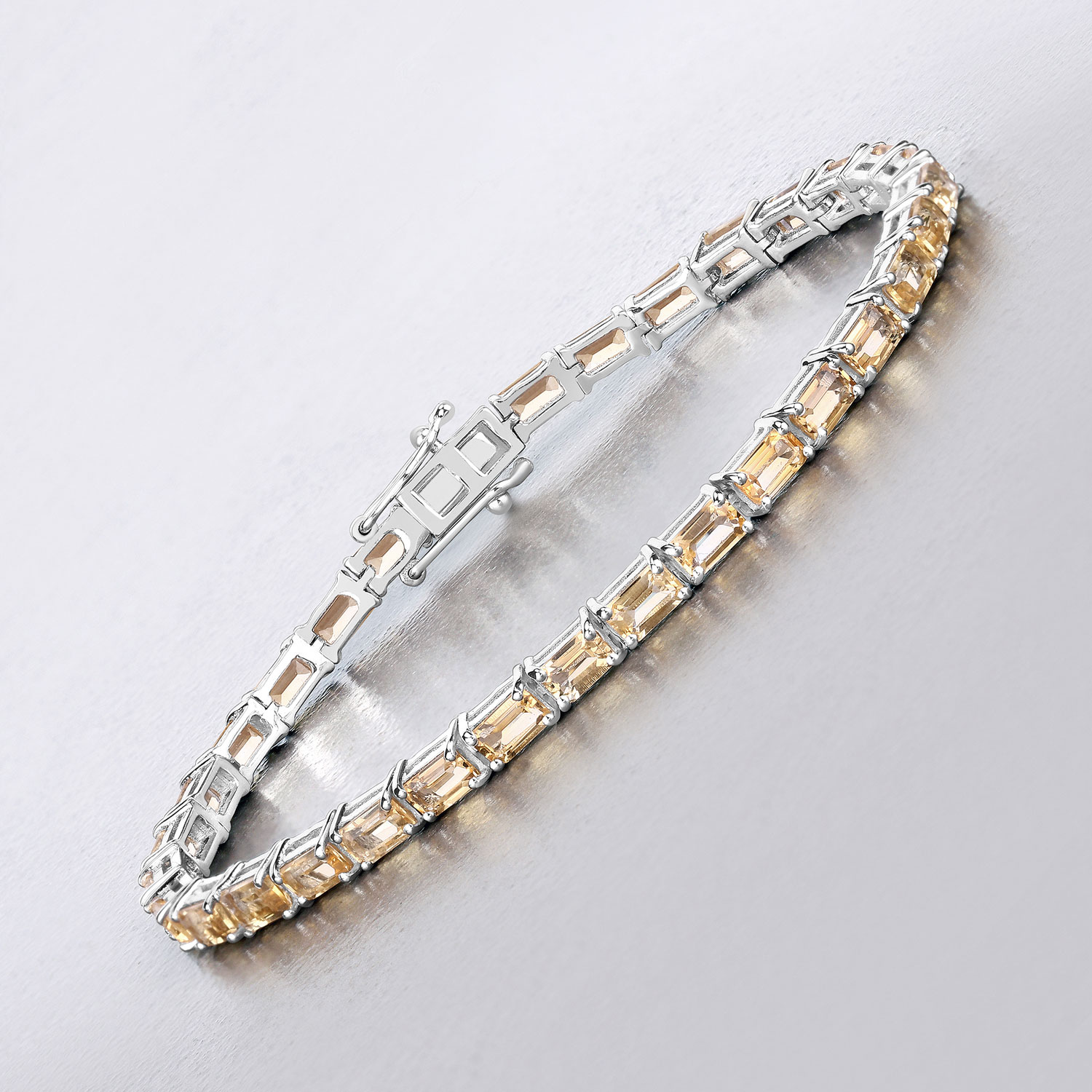 12.80 Carat Genuine Citrine .925 Sterling Silver Bracelet
