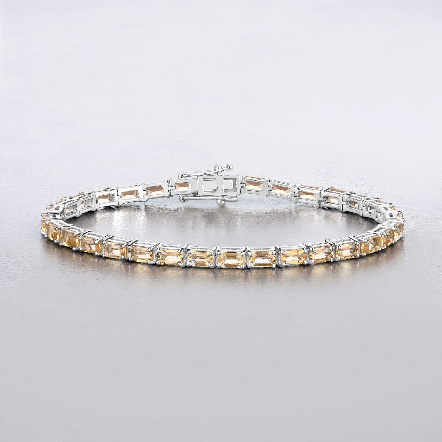 12.80 Carat Genuine Citrine .925 Sterling Silver Bracelet