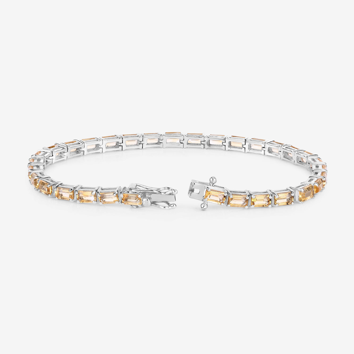 12.80 Carat Genuine Citrine .925 Sterling Silver Bracelet