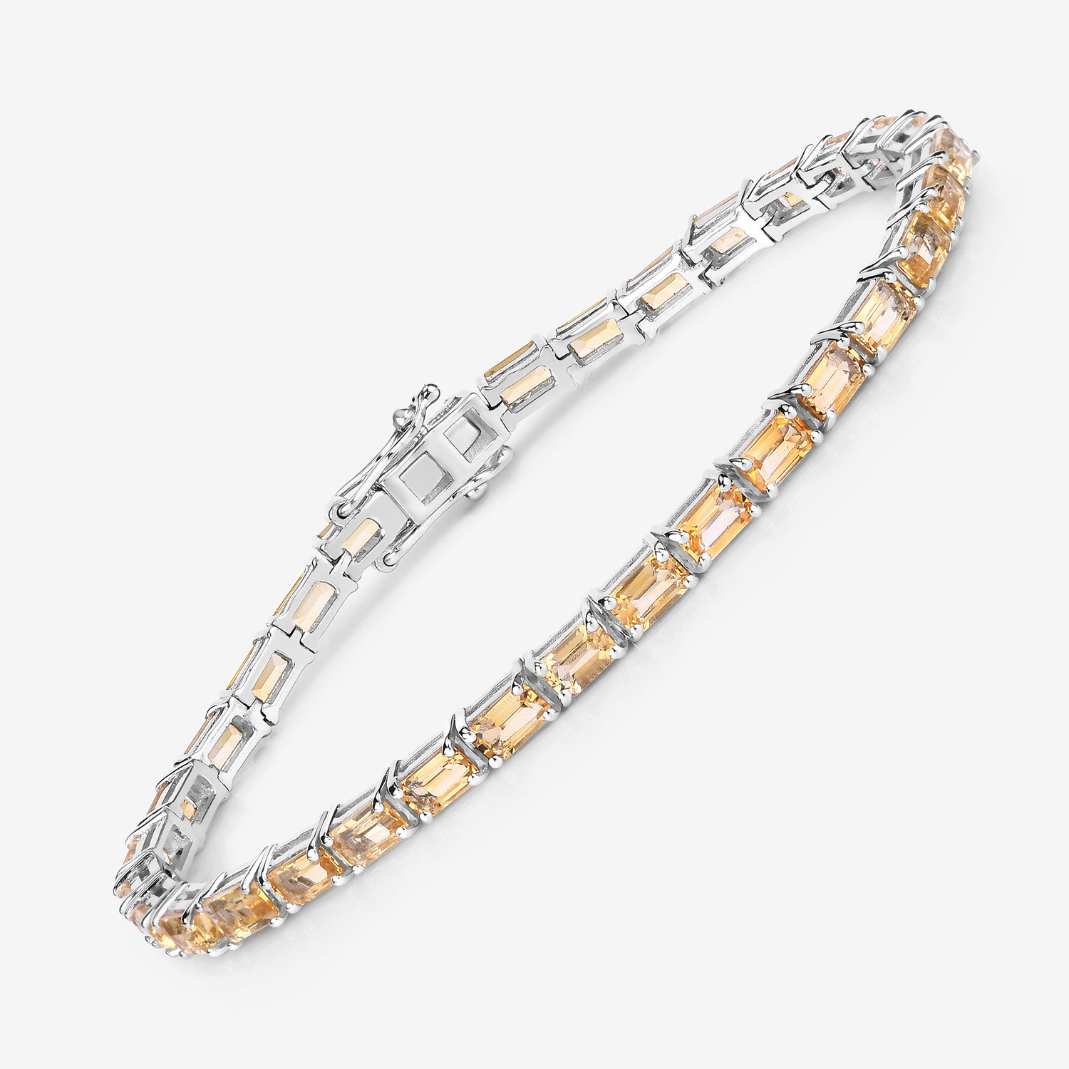 12.80 Carat Genuine Citrine .925 Sterling Silver Bracelet