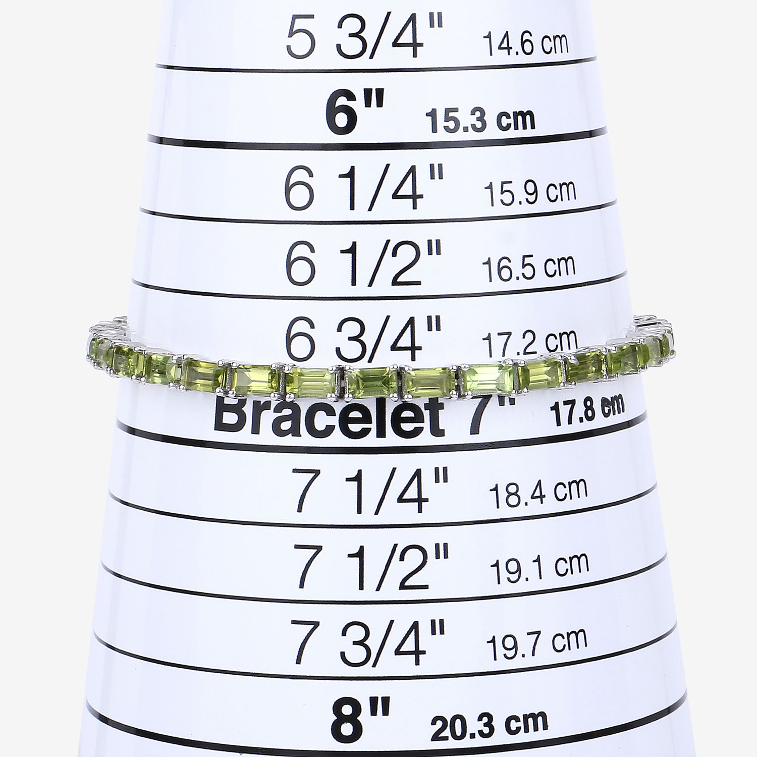 8.68 Carat Genuine Peridot .925 Sterling Silver Bracelet