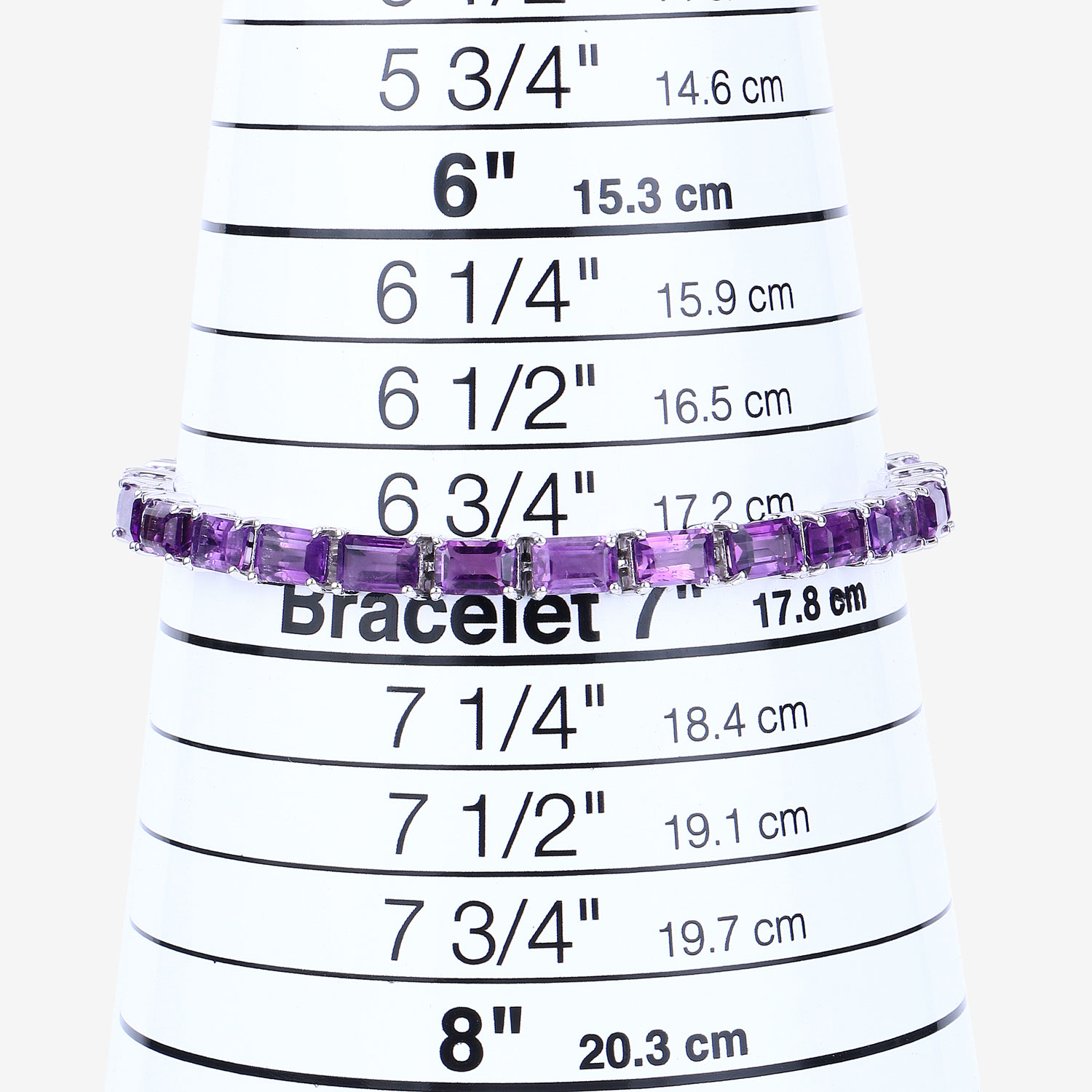 13.00 Carat Genuine Amethyst .925 Sterling Silver Bracelet