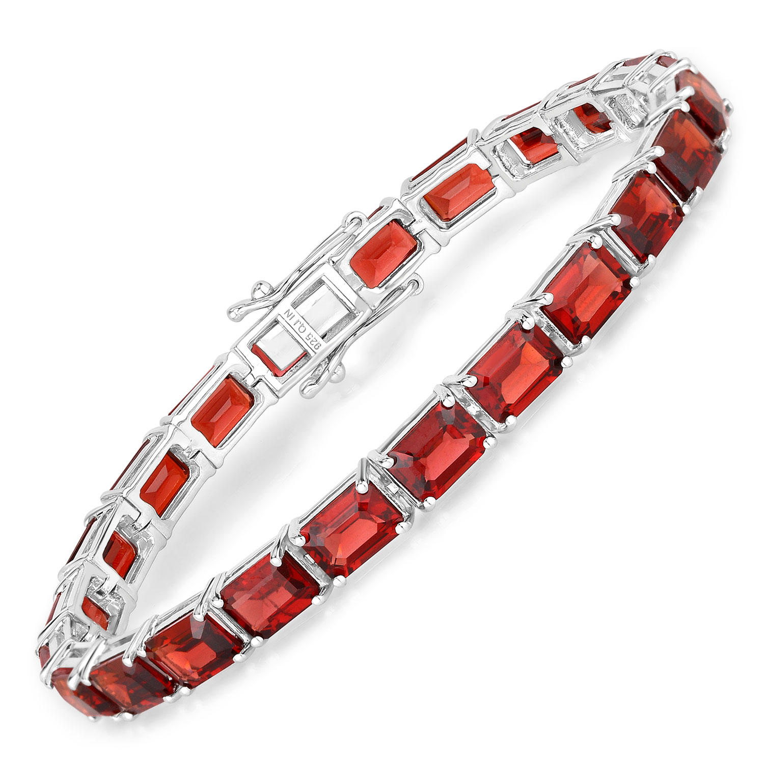 27.60 Carat Genuine Garnet .925 Sterling Silver Bracelet