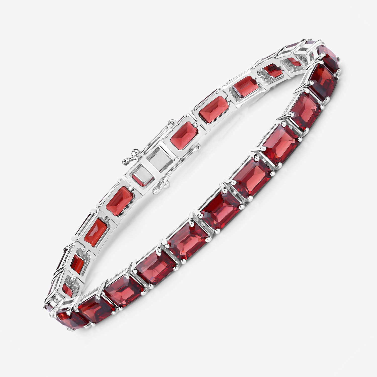27.60 Carat Genuine Garnet .925 Sterling Silver Bracelet
