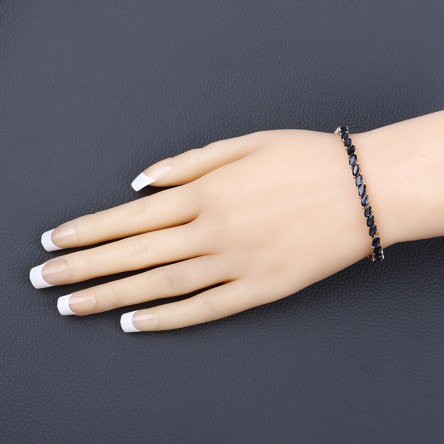 12.71 Carat Genuine Blue Sapphire 10K Yellow Gold Bracelet