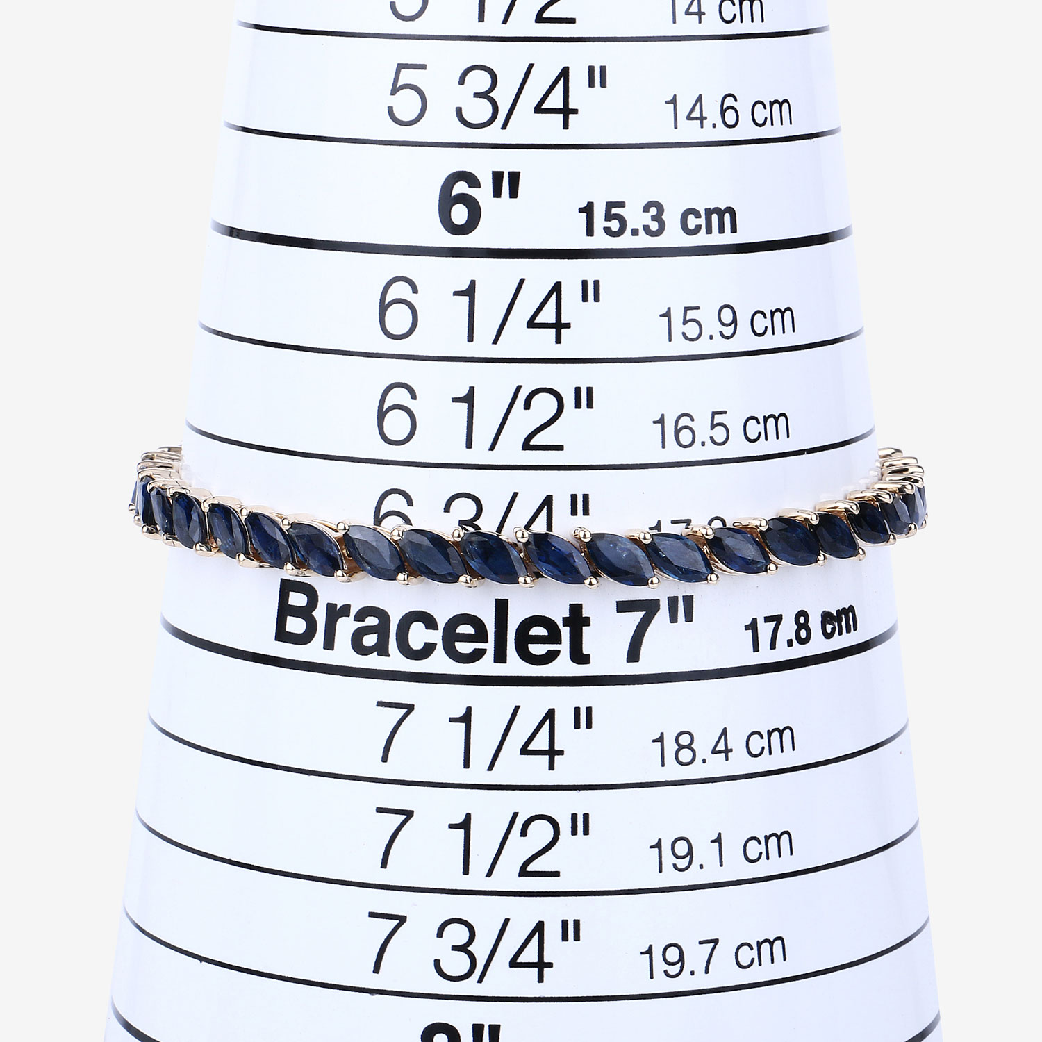 12.71 Carat Genuine Blue Sapphire 10K Yellow Gold Bracelet