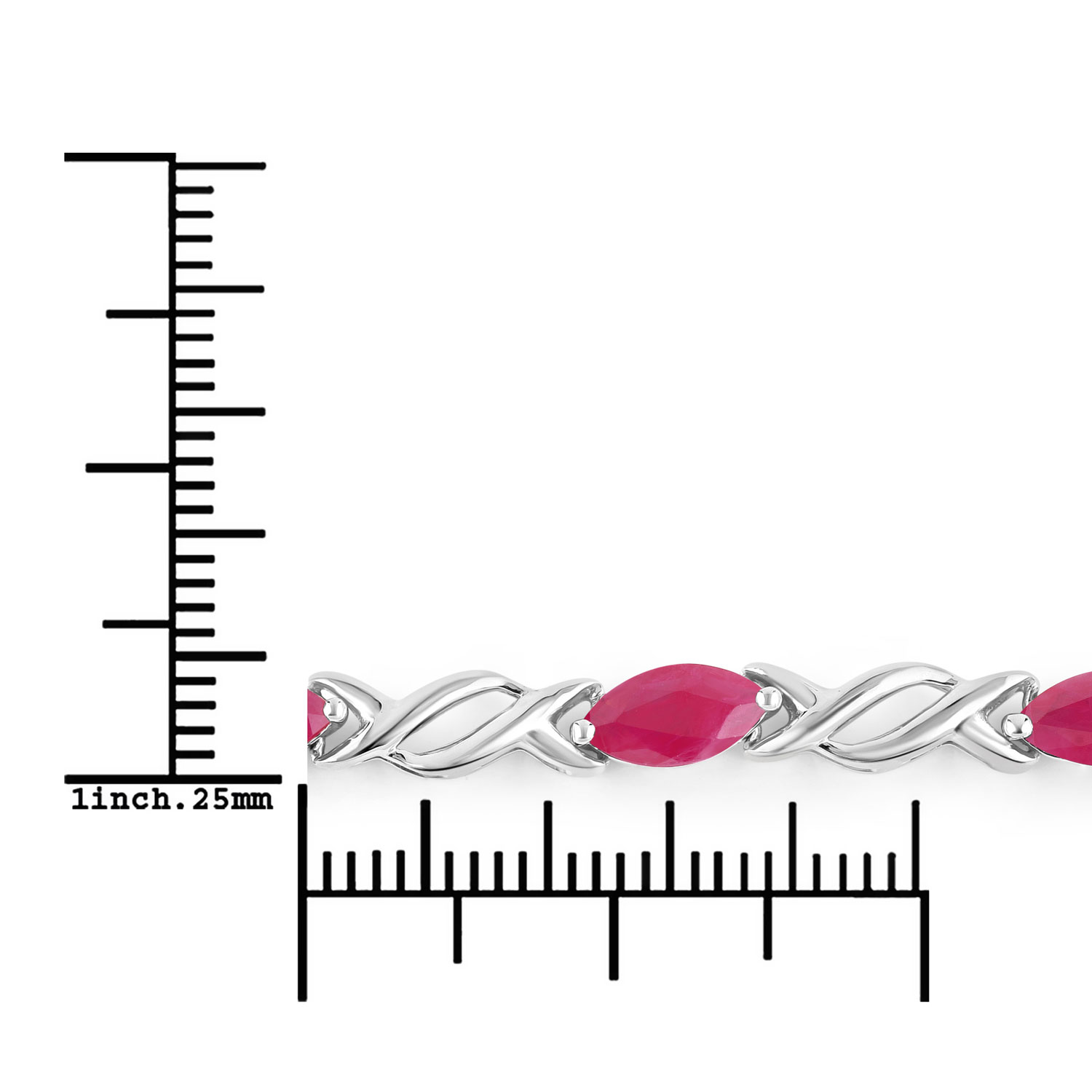 5.00 Carat Genuine Ruby 10K White Gold Bracelet