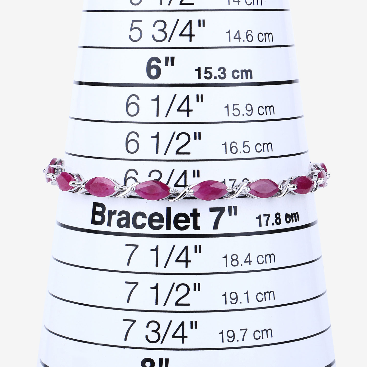 8.00 Carat Genuine Ruby 10K White Gold Bracelet