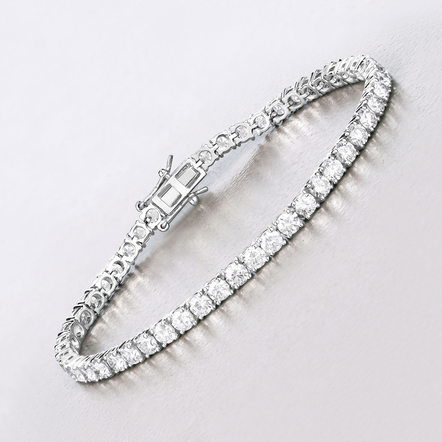 7.00 Carat Lab Grown Diamond 14K White Gold Bracelet