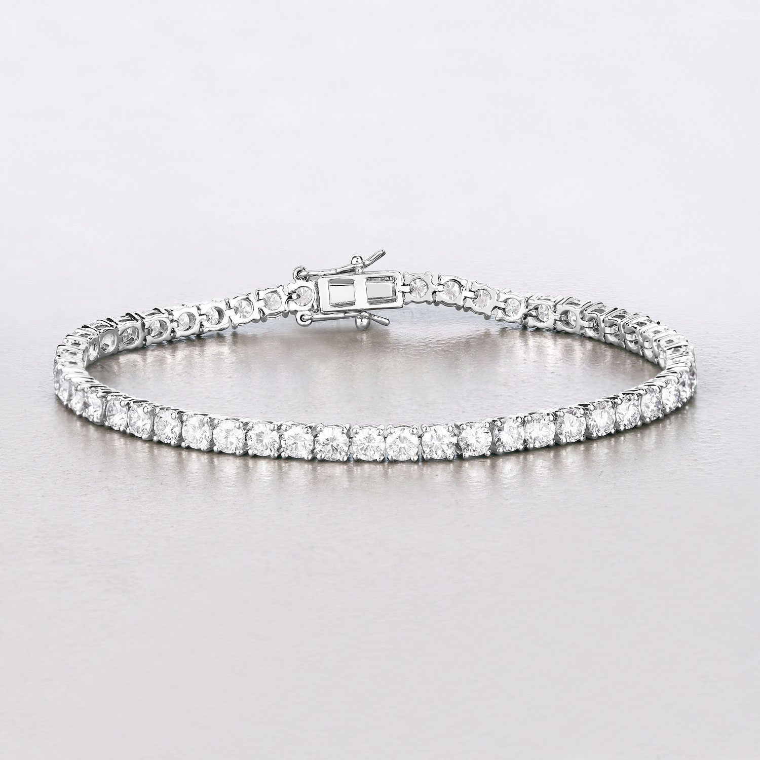 7.00 Carat Lab Grown Diamond 14K White Gold Bracelet