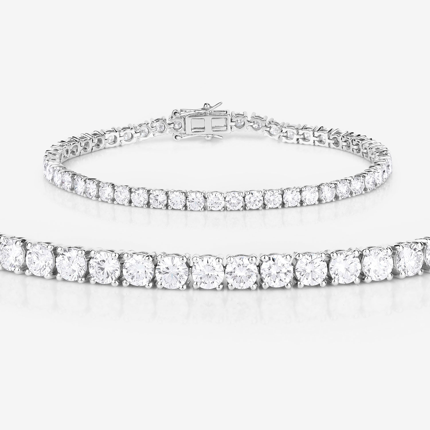 7.00 Carat Lab Grown Diamond 14K White Gold Bracelet