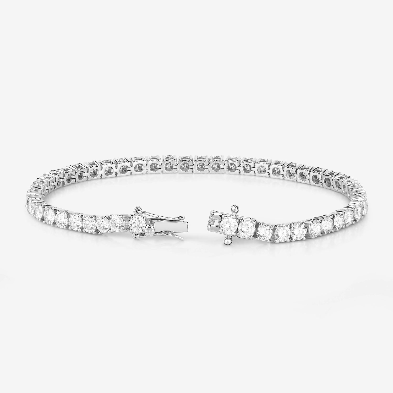 7.00 Carat Lab Grown Diamond 14K White Gold Bracelet